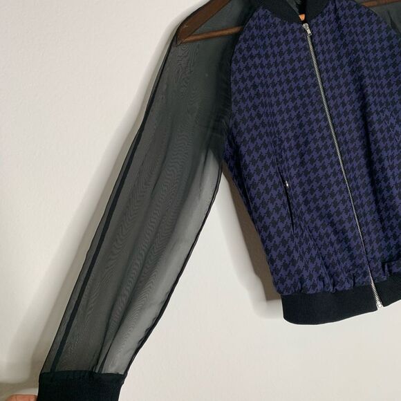 H&M Black and Purple Bomber Jacket - Picture 3 of 6